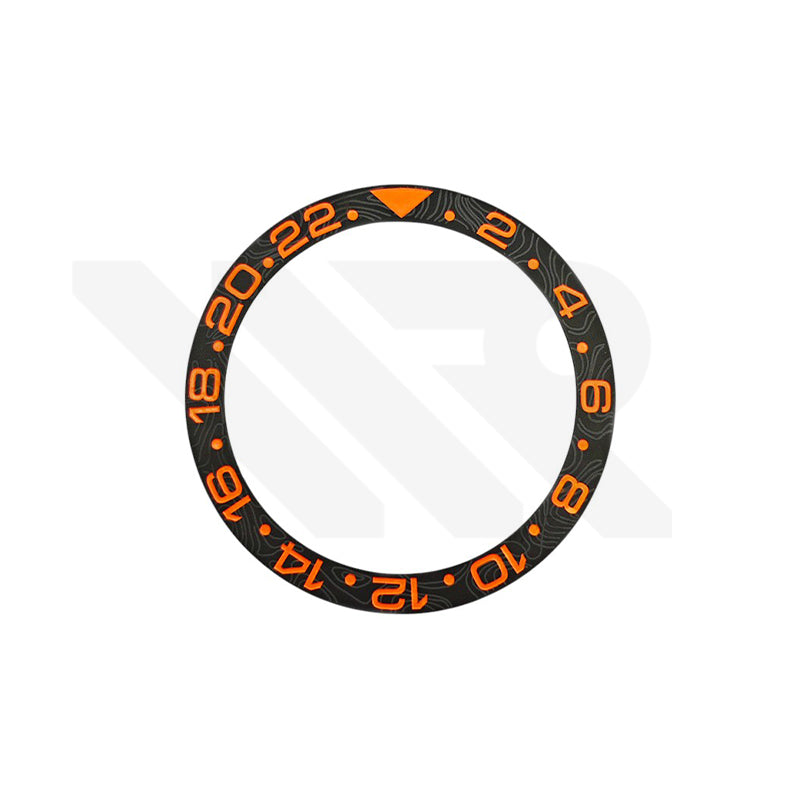 Carbon Grain GMT-24 Ceramic Sloped Bezel Insert for SKX007 / SKX009 / SRPD - Black/Orange