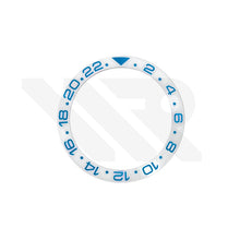 Load image into Gallery viewer, GMT-24 Ceramic Sloped Bezel Insert for SKX/SRPD - White/Blue
