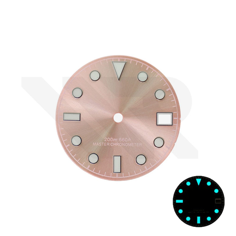 Blackbay Style Diver Dial for Seiko Mod: Sunburst Salmon Pink