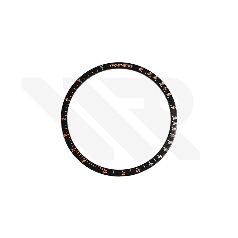 Aluminium Black Bezel Insert Compatible with Omega Speedmaster: Rose Gold