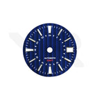 Geneva Stripes GMT Dial for Seiko NH34 Mod: Blue Dial Silver Indices