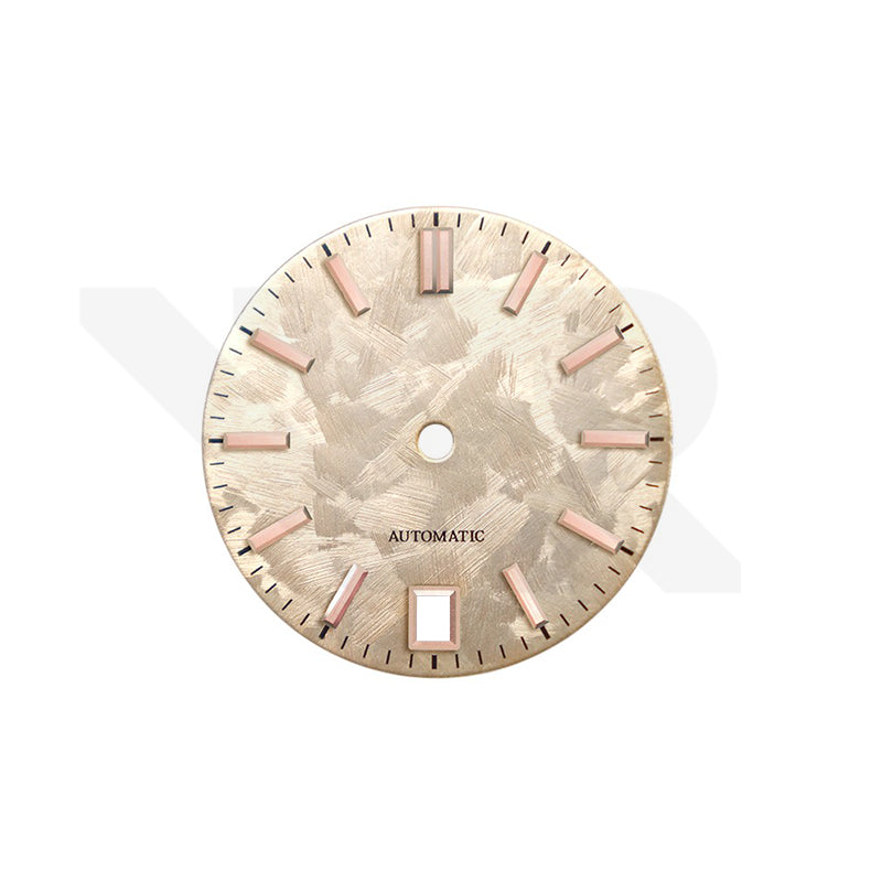 GS Shunbun Style Champagne Gold Dial for Seiko Mod: Rose Gold GS Style Indices with 6h Date Window