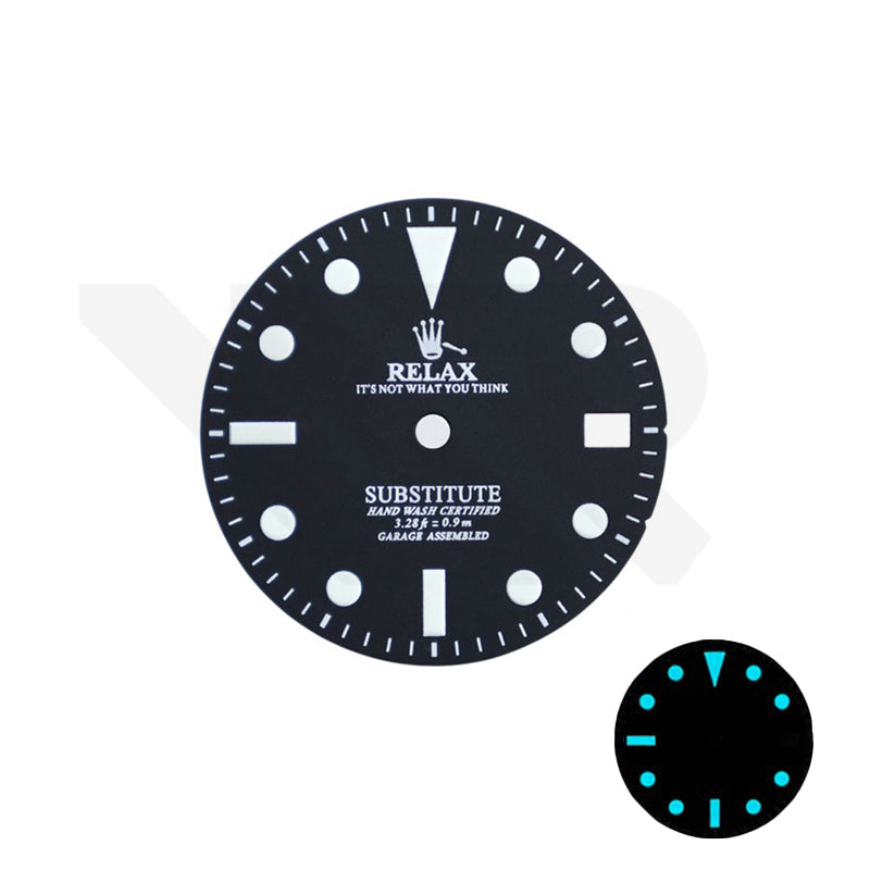 Retro Style Relax Dial for Seiko Mod: Matte Black With Date