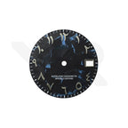 Carbon Fiber Dial for Seiko Mod - Silver Arabic Indices