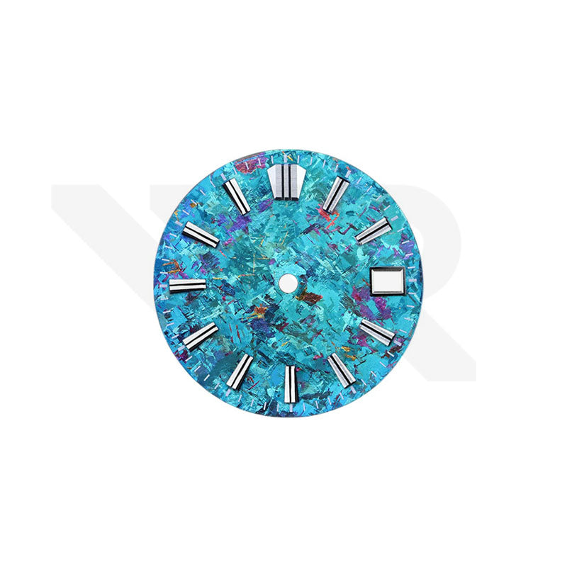 Zifferblatt aus Kohlefaser für Seiko Mod - Silberne arabische Indizes