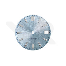 Carica l&#39;immagine nel visualizzatore di Gallery, Textured Metallic Sunburst Dial for Seiko Mod: Icy Blue Dial GS Indices
