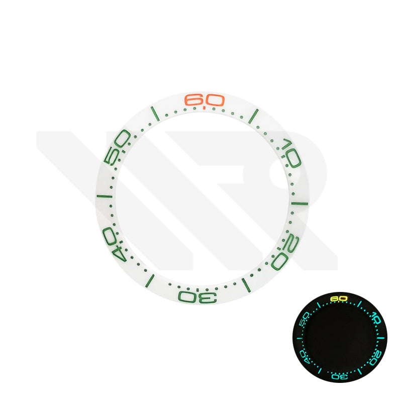 Sea Master Style Ceramic Sloped Bezel Inserts for SKX/SRPD Seiko Mod: White