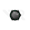 Sandblasted Black SKX 3 O'clock Case Set for Seiko Mod: Black Green Dual Time GMT Style