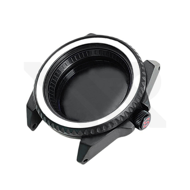 Samurai Sandblasted Case Set for Seiko Mod: Black (Solid Case Back)