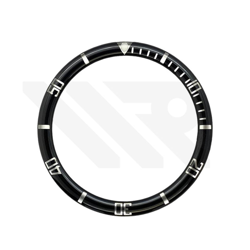 Resin Flat Bezel Insert for SKX/SRPD Seiko Mod: Black-Silver