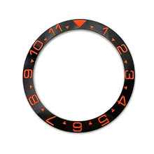 Load image into Gallery viewer, Dual Time Ceramic Sloped Bezel Insert for SKX/SRPD - Black/Orange
