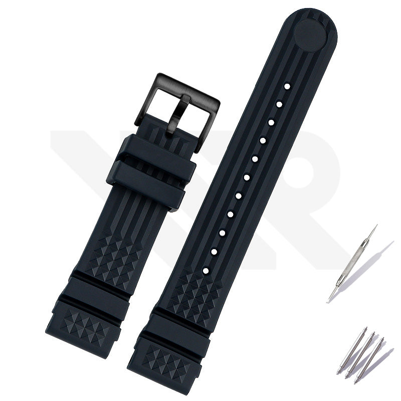 Waffle Silicone Diver Strap - Black