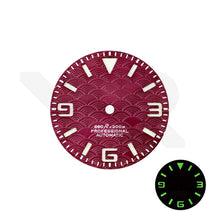Load image into Gallery viewer, Seigaiha Japanese Wave Dial for Seiko Mod: Wine Red
