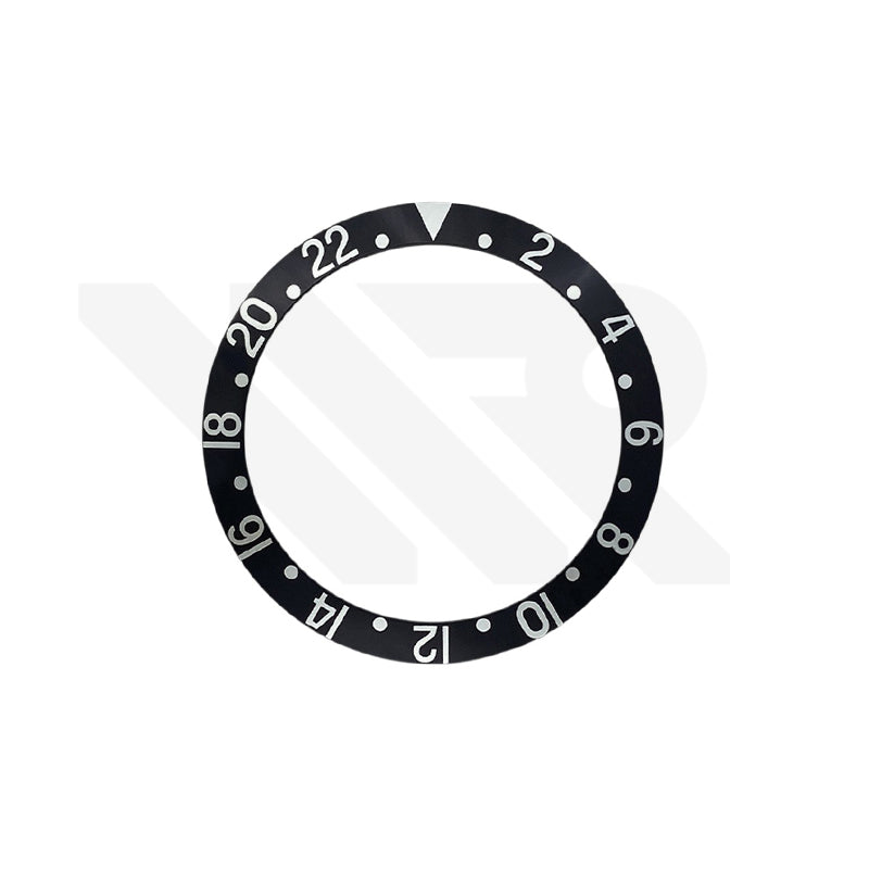 Vintage GMT Style Aluminium Sloped Bezel Insert for SKX007 /SRPD - Black GMT