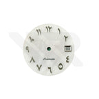 White Mother of Pearl Arabic Indices Dial for Seiko Mod - Silver Indices