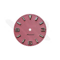 Explorer-Zifferblatt für Seiko Mod - Mattes Blütenrosa mit silbernen 369 Indizes