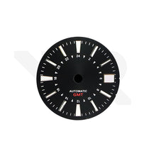 Load image into Gallery viewer, Stick Indices GMT NH34 Sunburst Dial for Seiko Mod: Black
