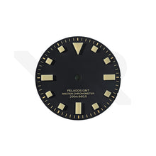 Load image into Gallery viewer, Pelagos No-Date GMT Thick Lume Indices Dial for Seiko NH34 Mod: Matte Black
