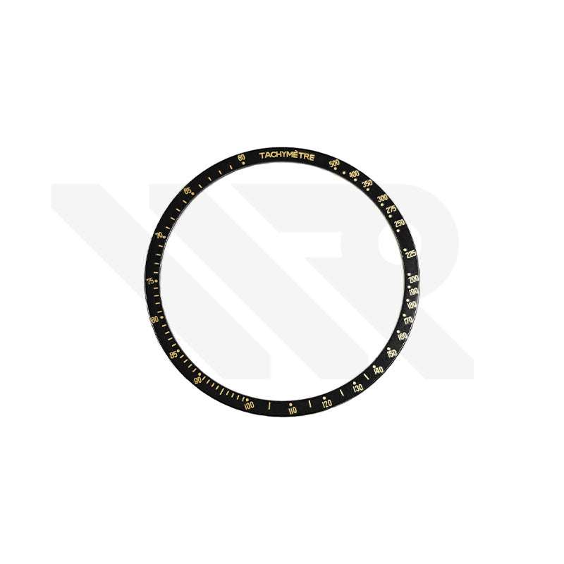 Aluminium Black Bezel Insert Compatible with Omega Speedmaster: Gold