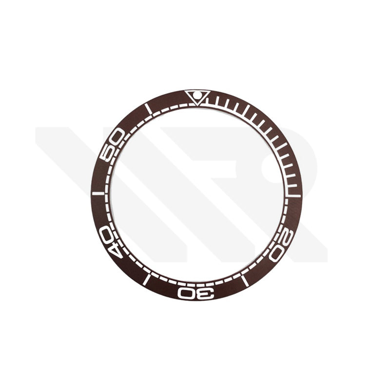 42mm Seamaster Style Matte Finish Ceramic Sloped Bezel Insert: Brown-White