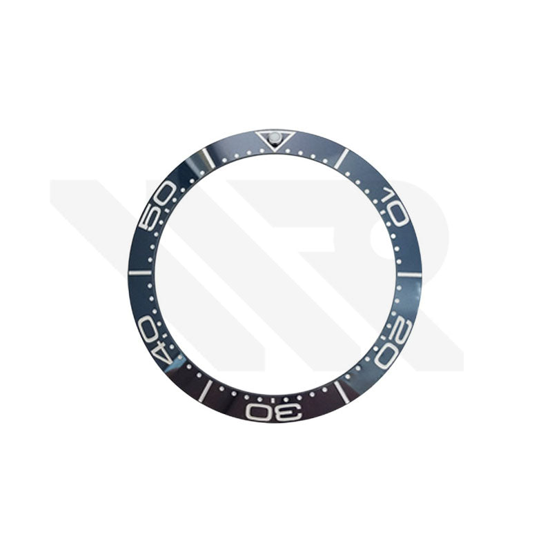 Blue Ceramic Sloped 40.5mm Bezel Insert for Omega Seamaster: Blue-White