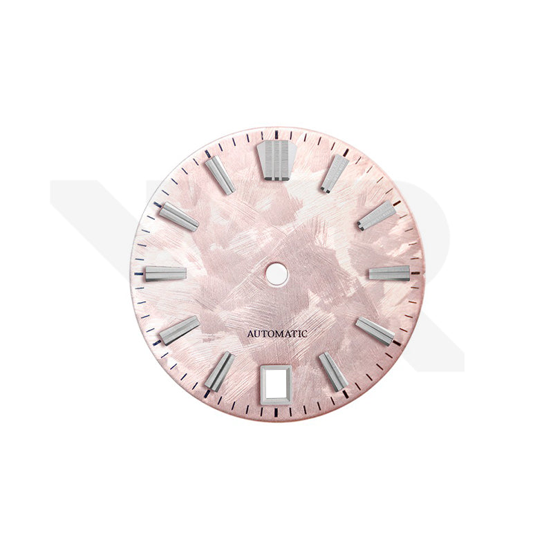 GS Shunbun Style Blossom Pink Dial for Seiko Mod: Silver GS Style Indices with 6h Date Window