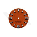 Field Watch Dial for Seiko Mod: Matte Orange with Silver 369 Indices
