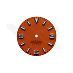 Field Watch Dial for Seiko Mod: Matte Orange with Silver 369 Indices