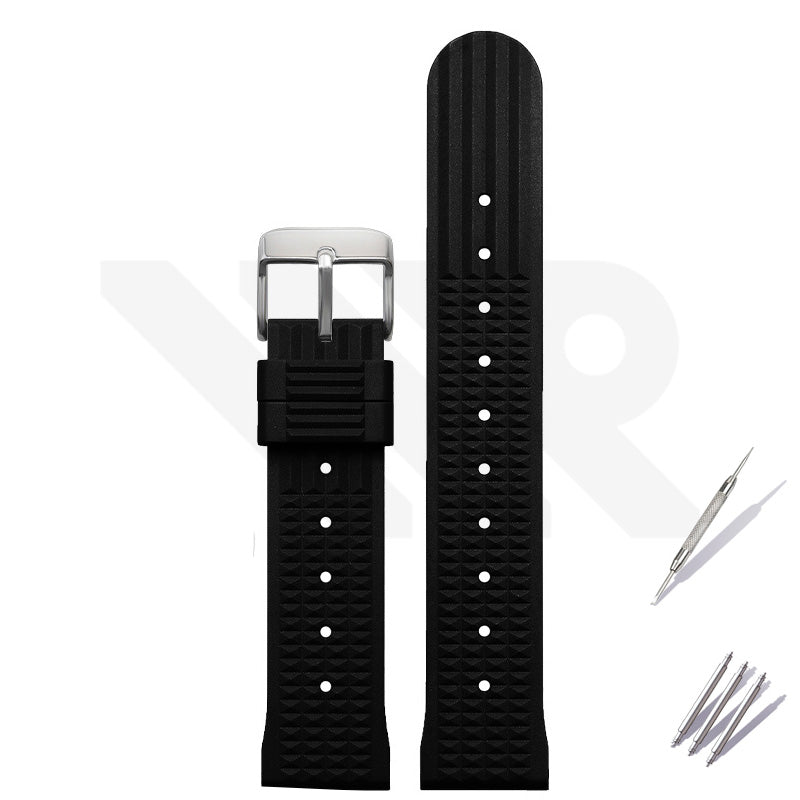 Waffle Silicone Diver Strap - Black