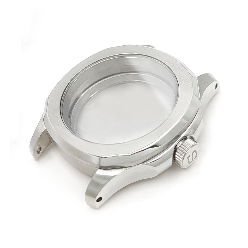 Nautilus Brushed Case Set for Seiko Mod: Silver