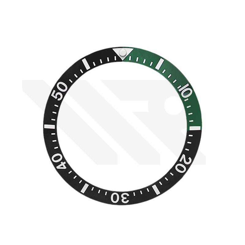 Ceramic Sloped Diver Bezel Insert for SKX / SRPD Seiko Mod: Black/Green