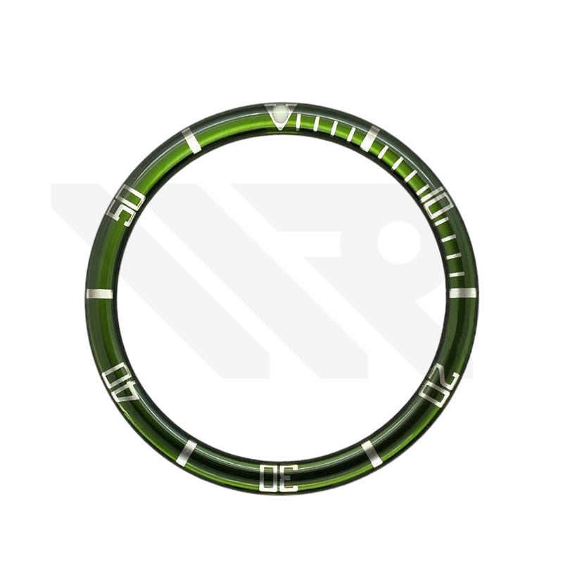 Resin Flat Bezel Insert for SKX/SRPD Seiko Mod: Emerald Green-Silver