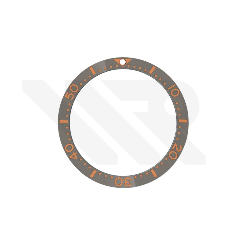 Seiko Style Diver Ceramic Flat Bezel Insert for SKX / SRPD - Gray-Orange