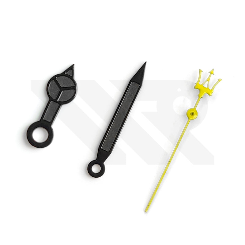 Mercedes Watch Hands for Seiko Mod: Black / Yellow