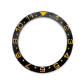Dual Time Ceramic Sloped Bezel Insert for SKX/SRPD - Black/Yellow