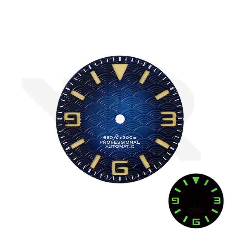 Seigaiha Japanese Wave Dial for Seiko Mod: Fume Deep Blue