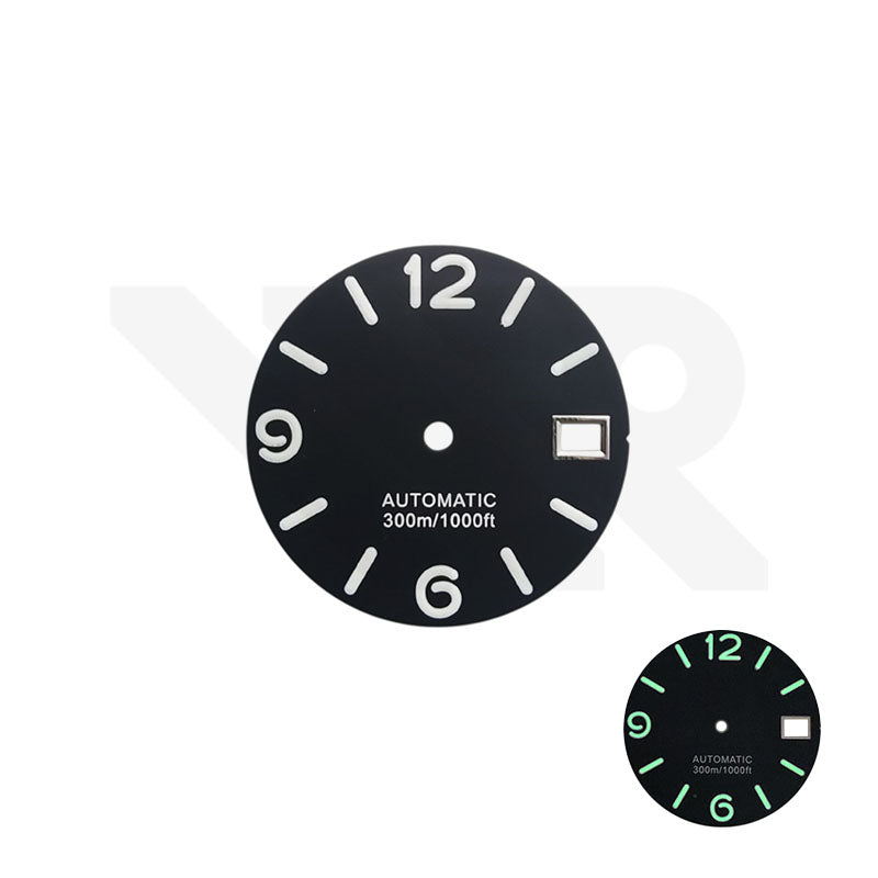 Luminor Style Dial for Seiko Mod: Black