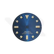 Load image into Gallery viewer, Pelagos No-Date Thick Lume Indices Dial for Seiko Mod: Sunburst Blue Gold Tone
