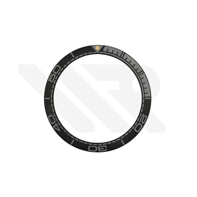 42mm Seamaster Style Matte Finish Ceramic Sloped Bezel Insert: Black-Gray