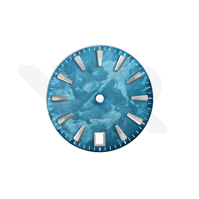 GS Shunbun Style Ocean Patina Dial for Seiko Mod: Silver GS Style Indices with 6h Date Window