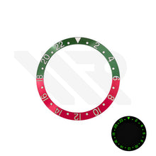 Load image into Gallery viewer, Retro Full Lumed Aluminium Sloped Bezel Insert for SKX/SRPD - Green/Red
