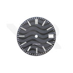 Black Wavy Sunburst Dial for Seiko Mod: GS Style Silver Indices