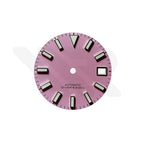 Diver Dial for Seiko Mod: Matte Pink with Silver Indices