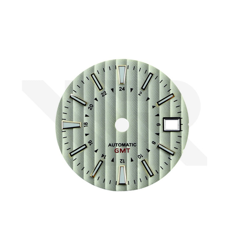 Geneva Stripes GMT Dial for Seiko NH34 Mod: Champagne Dial Gold Indices