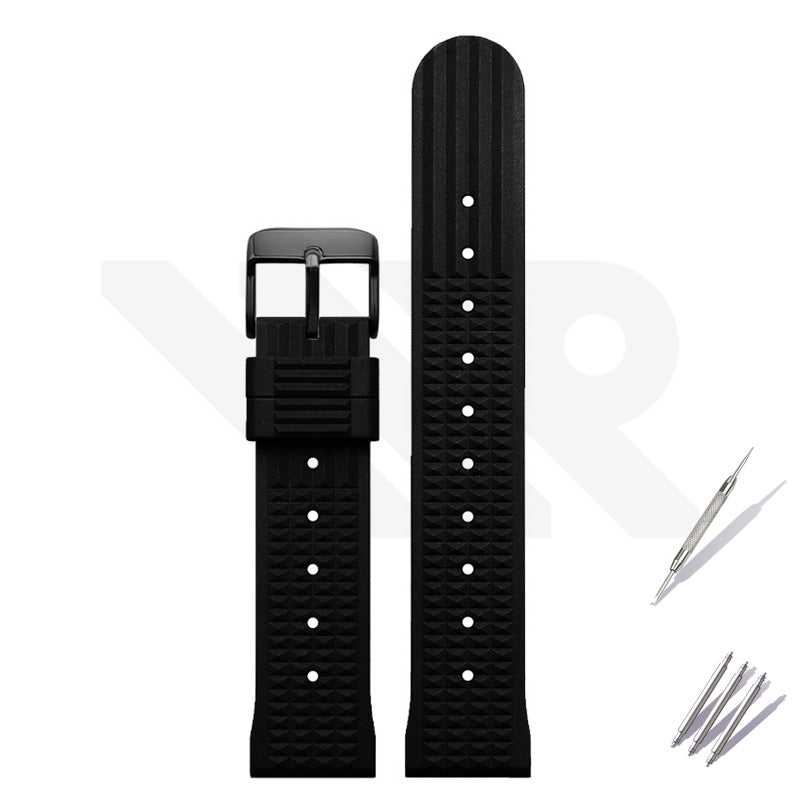 Waffle Silicone Diver Strap - Black