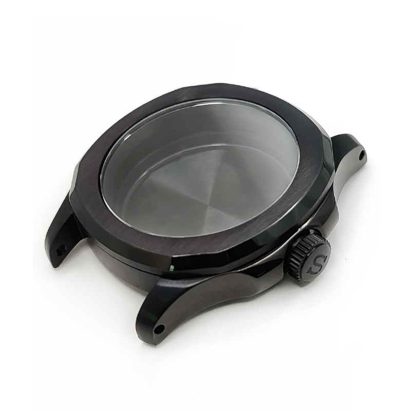 Nautilus Brushed Case Set for Seiko Mod: Black