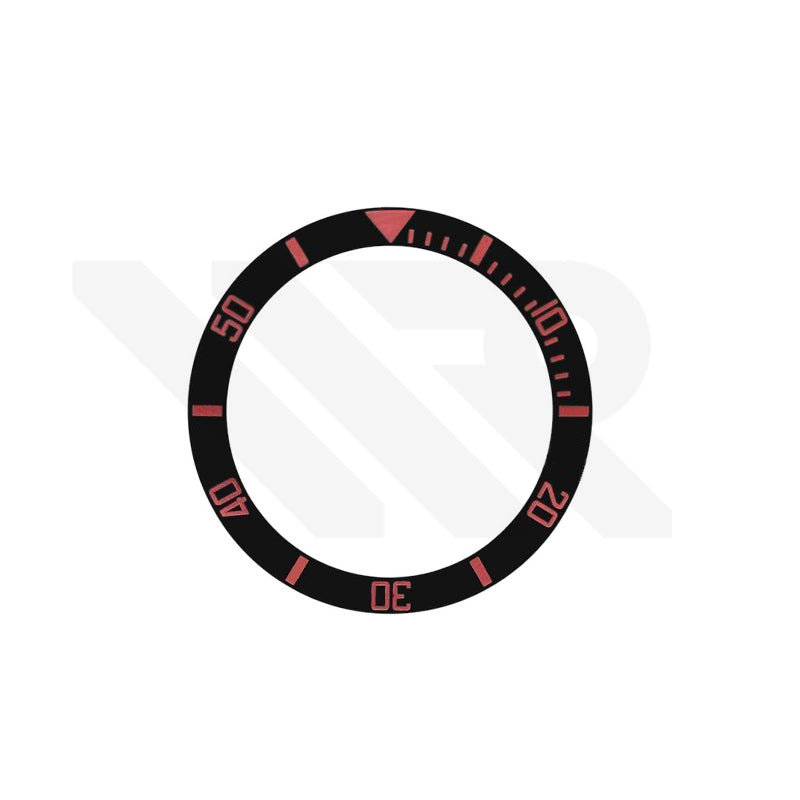 SUB Style Ceramic Sloped Bezel Insert for SKX/SRPD: Black/Red
