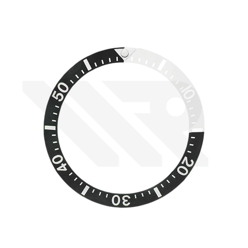 Ceramic Sloped Diver Bezel Insert for SKX / SRPD Seiko Mod: Black/White