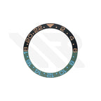 GMT-24 Ceramic Sloped Matte Finished Black-Green Bezel Insert for SKX/SRPD: Brown-Blue