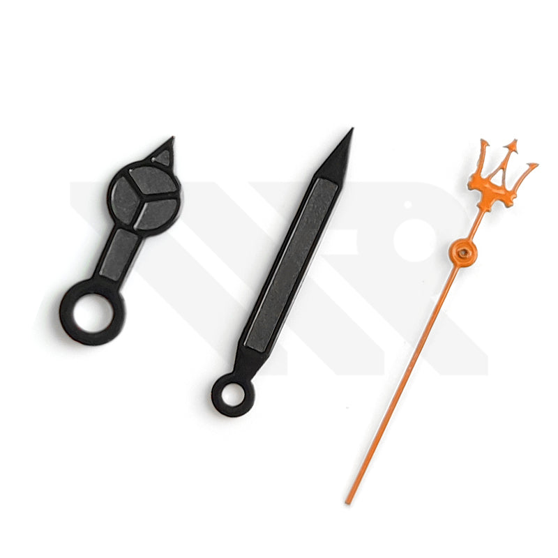 Mercedes Watch Hands for Seiko Mod: Black / Orange